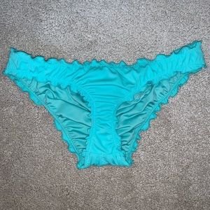 Lettuce-Edge Ruched Bikini Bottom